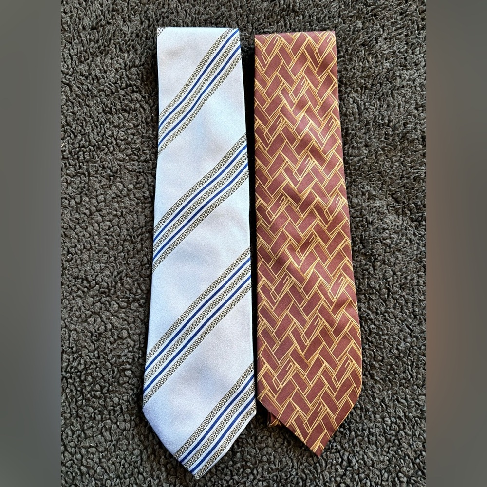 Gucci Silk Ties Burgundy Brown and Blue Men